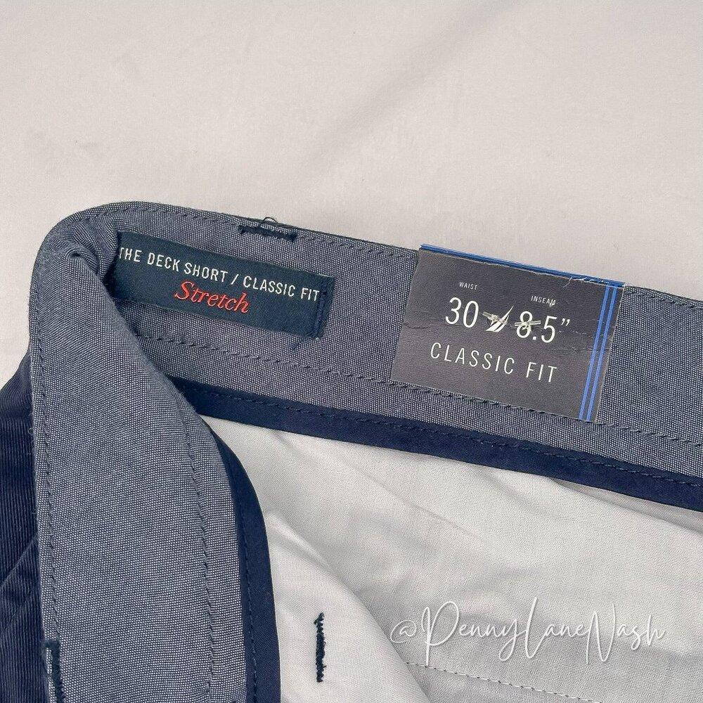 NWT Nautica Stretch 8.5" Deck Shorts Size 30 Navy - Picture 11 of 13
